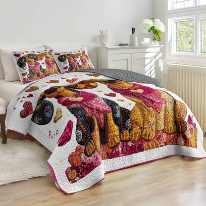 Shineful All Season Quilt 3-Piece Set - Lovely Dachshund