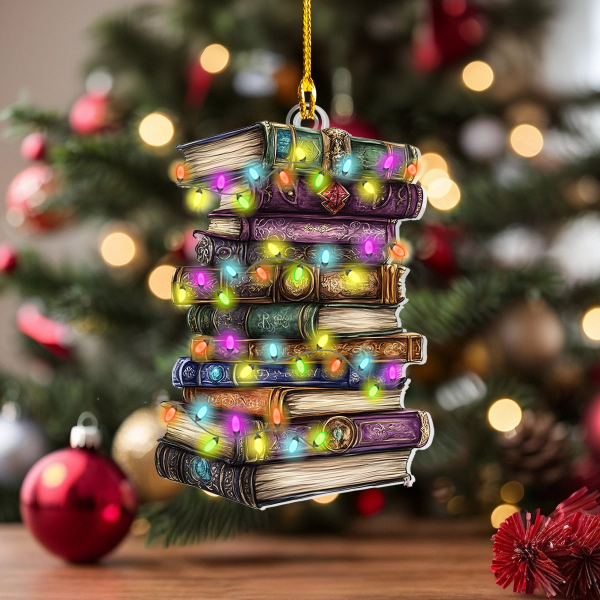 Shineful Acrylic Ornament Enchanted Bookstack