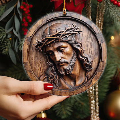 Glänzendes 2D Acryl Ornament Erlöser Relief Christus heilig