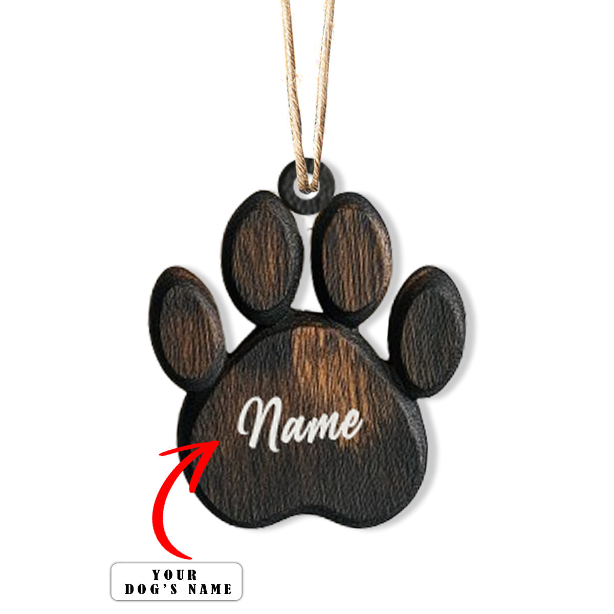 Shineful Personalized 2D Acrylic Ornament - Paw Print