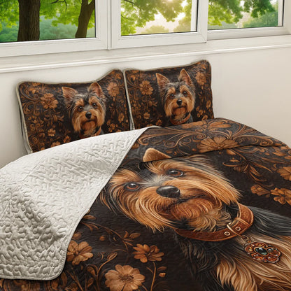 Shineful All Season Quilt 3-Piece Set Timeless Yorkie Charm