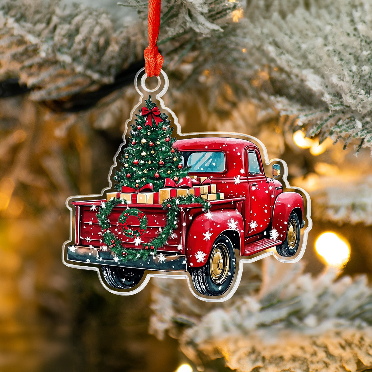 Shineful 2D Acrylic Ornament Christmas Truck