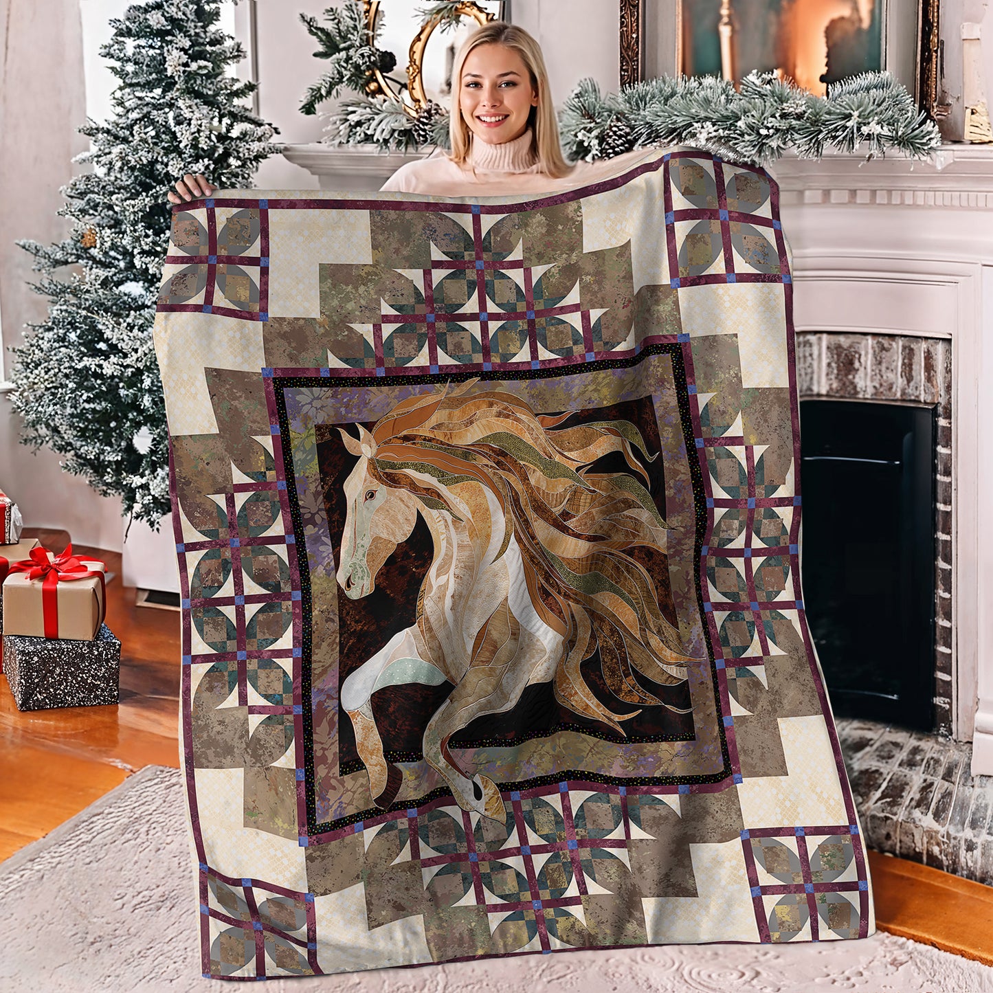 Shineful Fleece Blanket Country Charm Horse