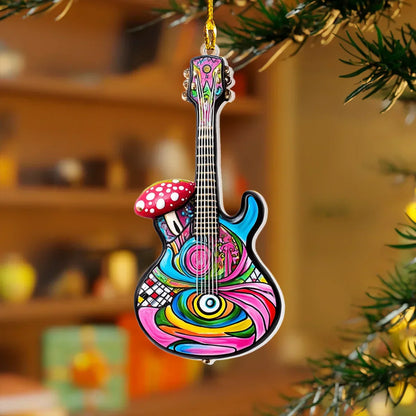 Shineful 2D Acrylic Ornament Hippie Peace Guitar