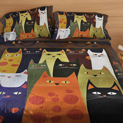 Shineful 4-Piece Bed Sheet Set Purrfectly Cozy