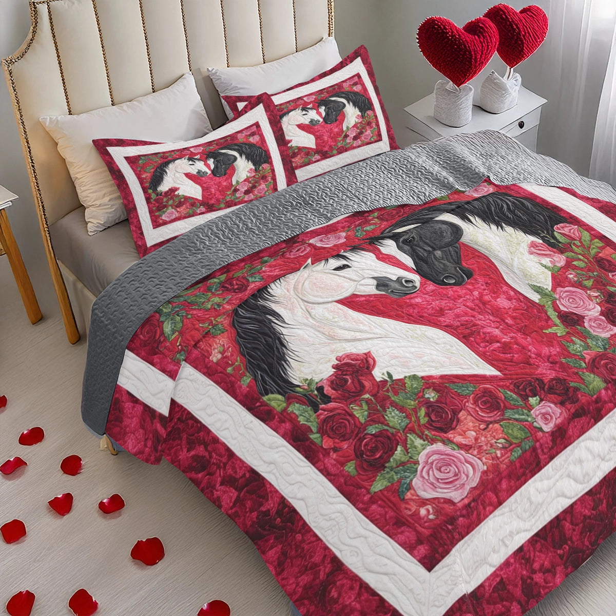 Shineful All Season Quilt 3-Piece Set Heartfelt Harmony Horse