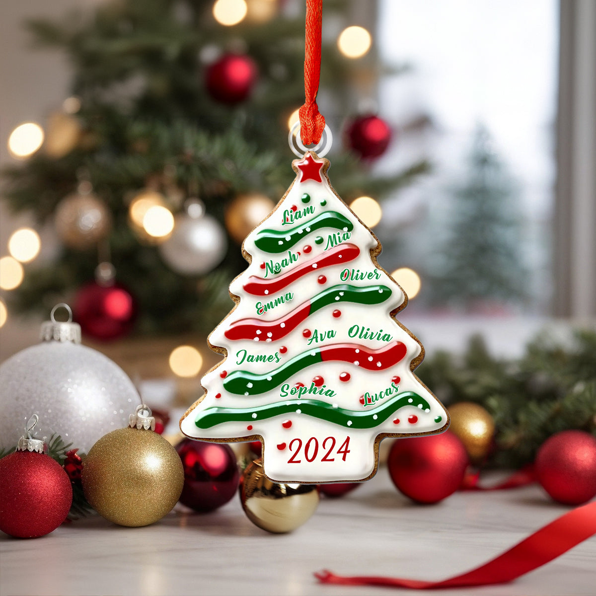 Shineful Personalized 2D Acrylic Ornament - 2024 Family Tree