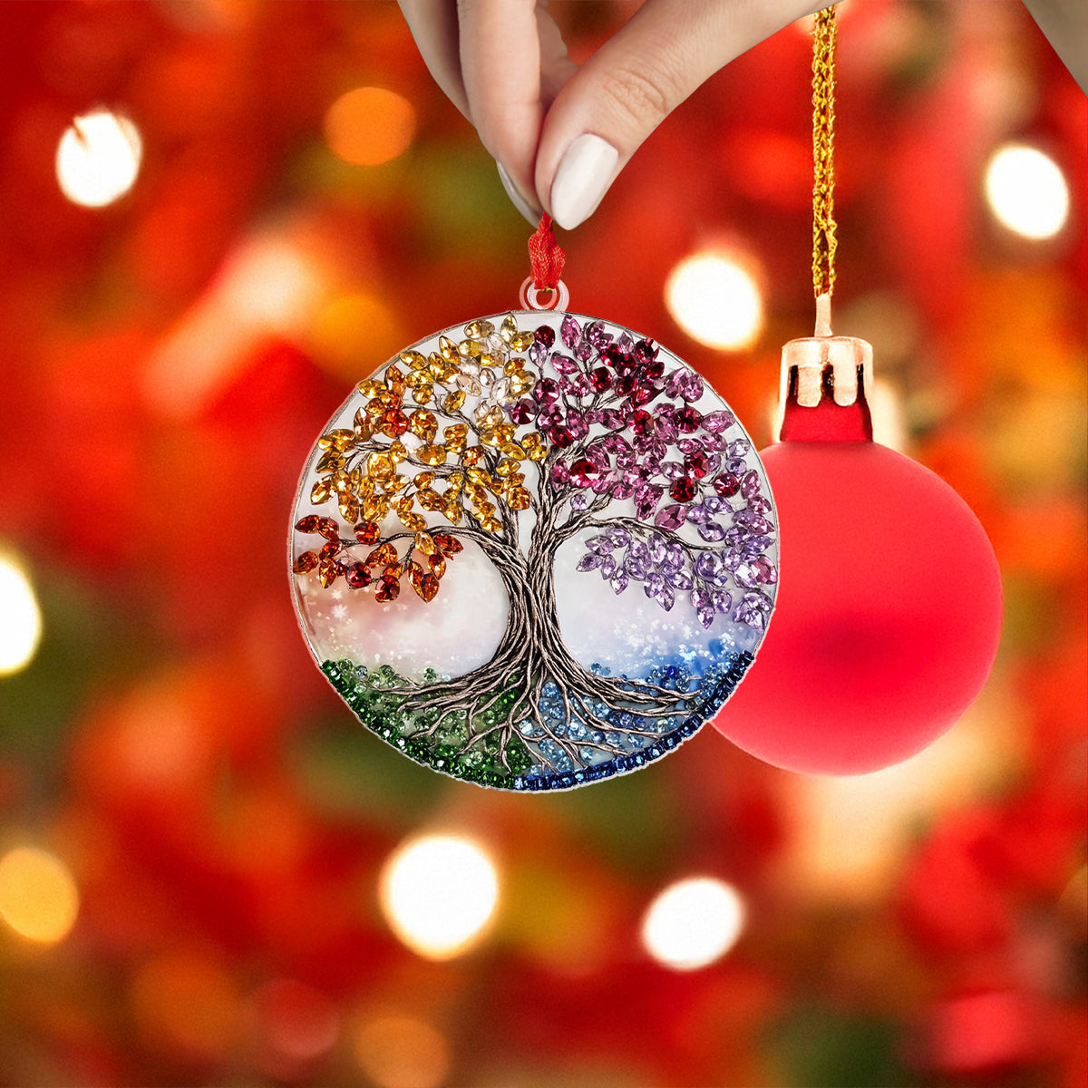 Shineful 2D Acrylic Ornament Four Season Tree Of Life