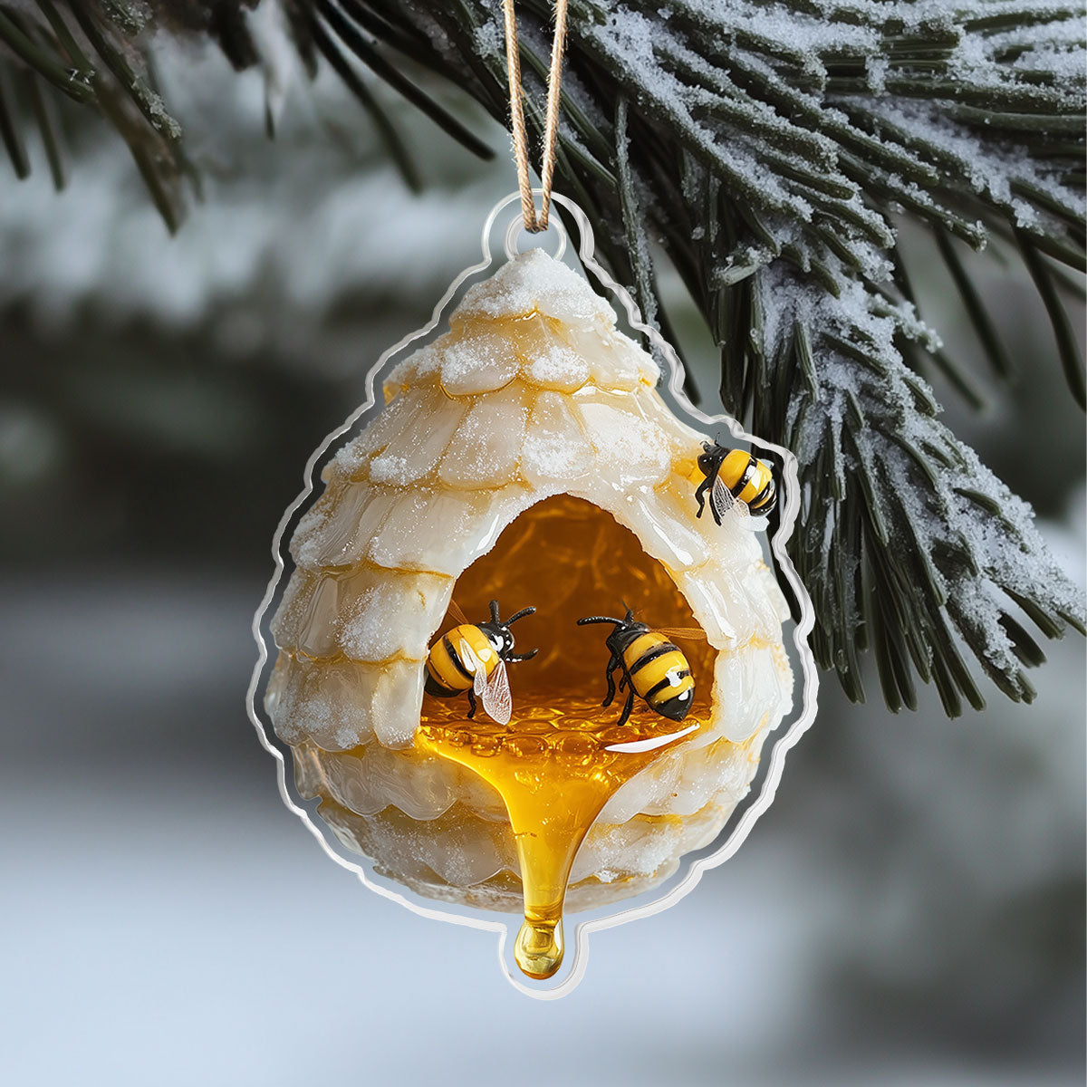 Glänzendes 2D-Ornament aus Acryl – Hive &amp; Honey Holiday Collection 