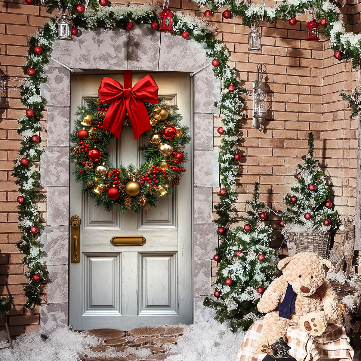 Shineful Door Cover Festive Christmas Door