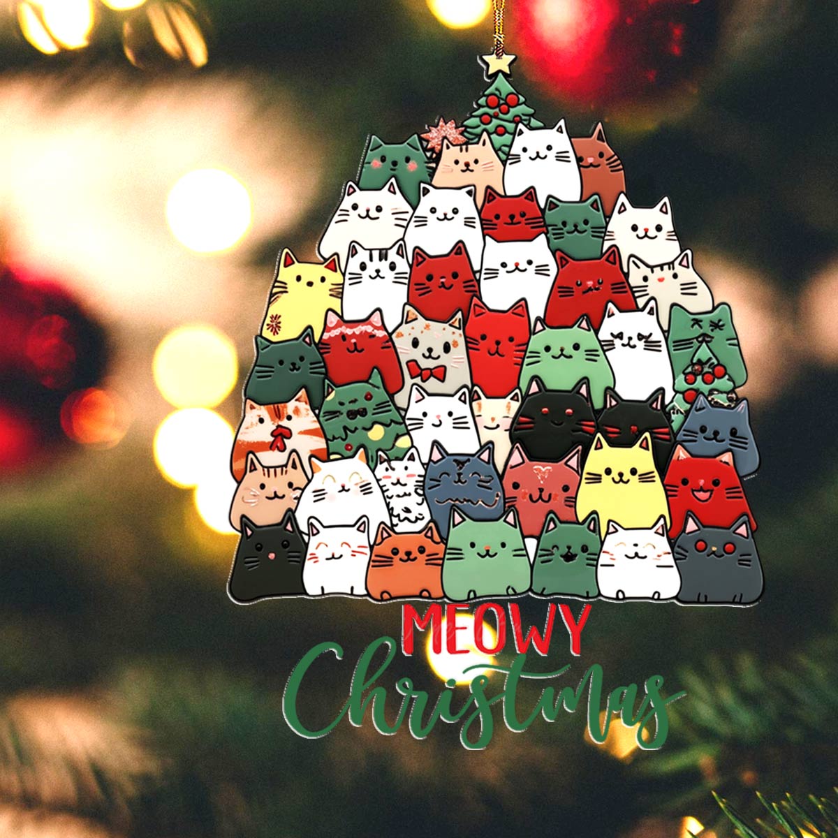 Shineful 2D Acrylic Ornament Meowy Christmas Lovely