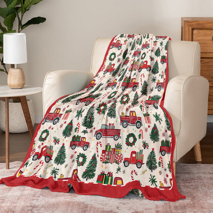 Shineful Fleece Blanket Christmas Cheer Truck