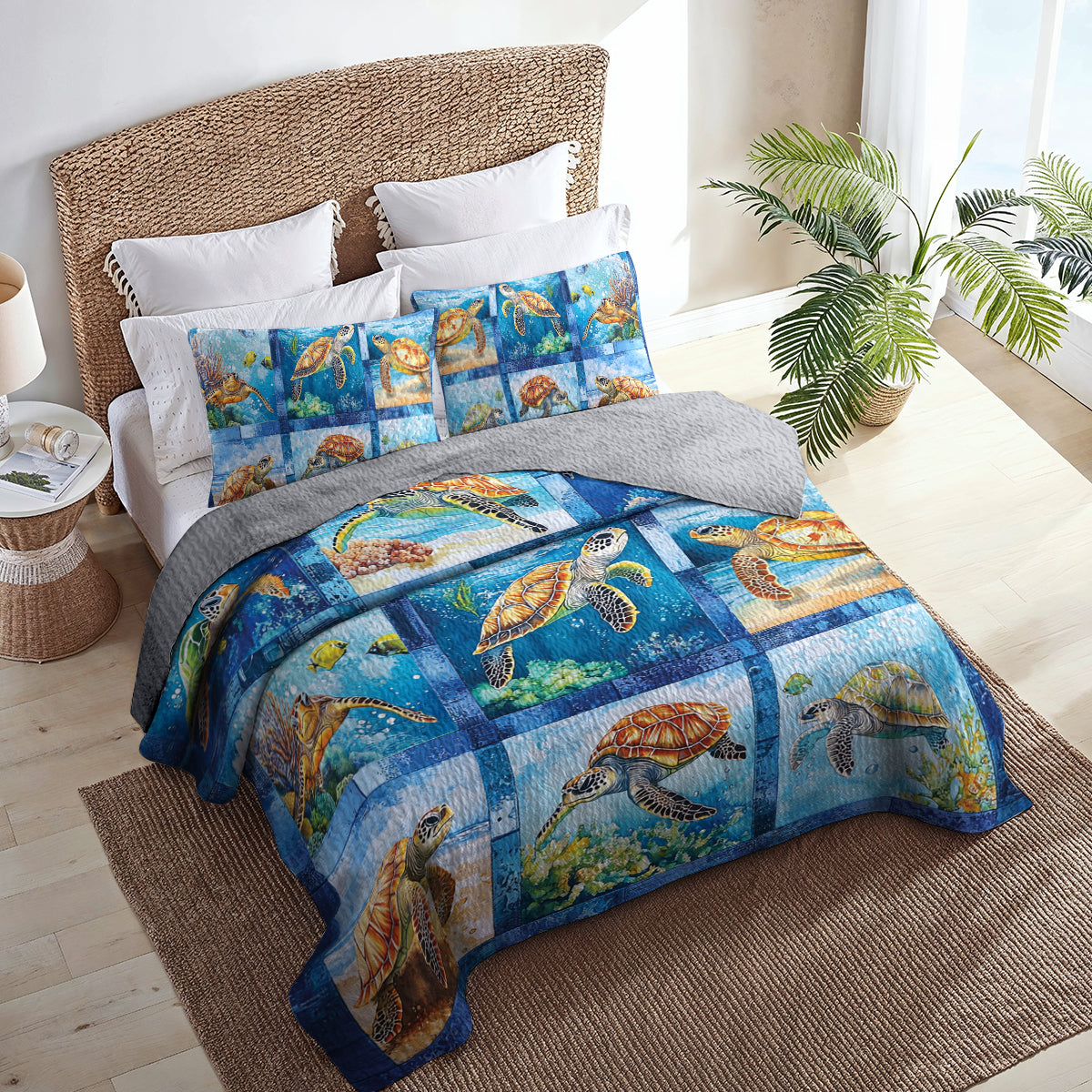 Shineful All Season Quilt 3-Piece Set Underwater Paradise