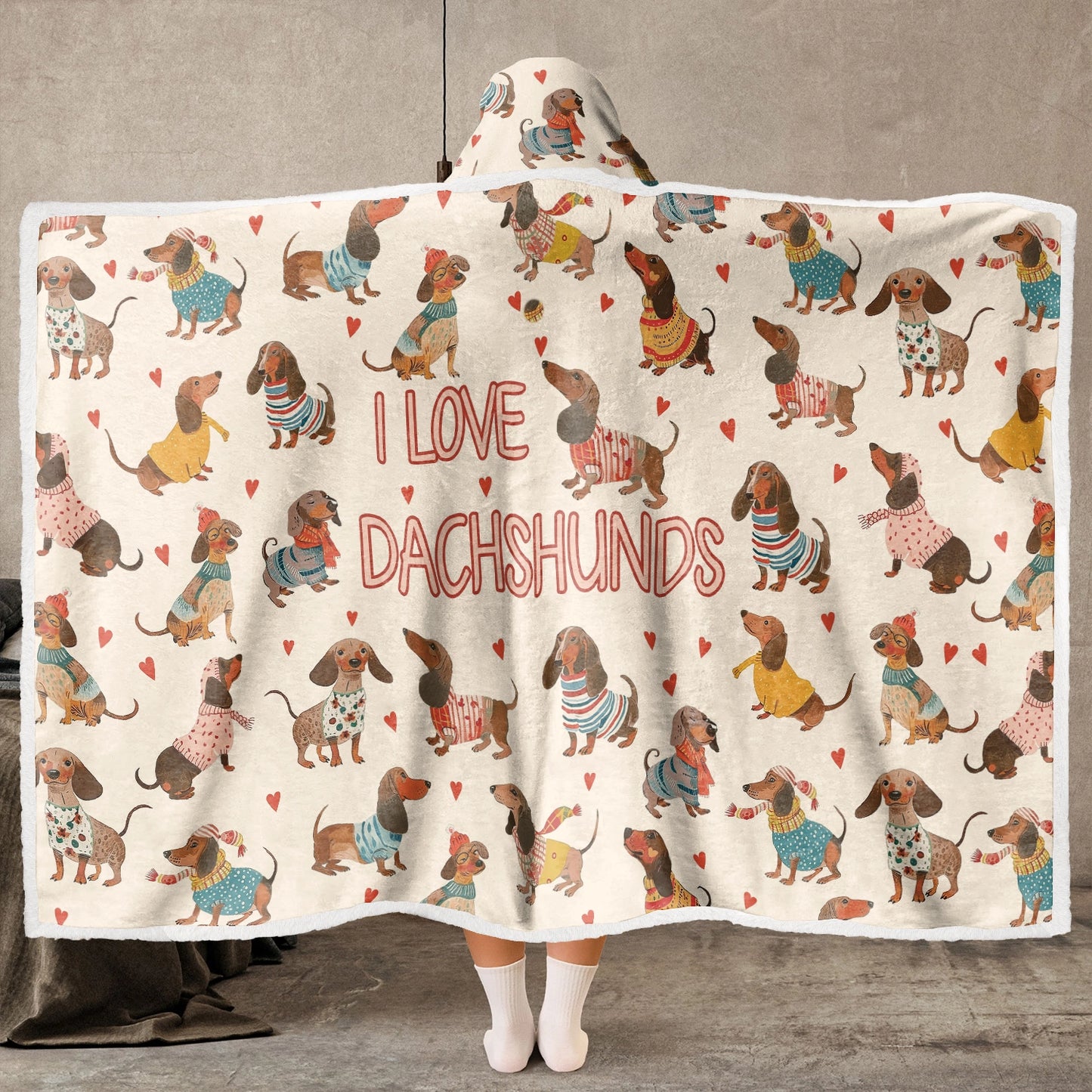 Couverture à capuche portable Shineful - Teckel Lovely Delight