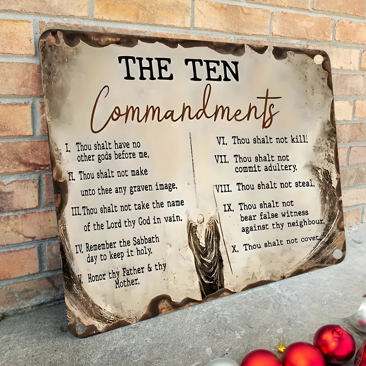 Shineful 2D Metal Sign Holy Commandments