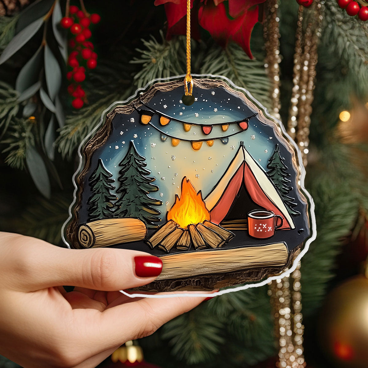 Shineful 2D Acrylic Ornament - Cozy Campfire