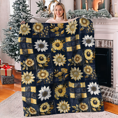 Shineful Fleece Blanket Inelegance Sunflowers