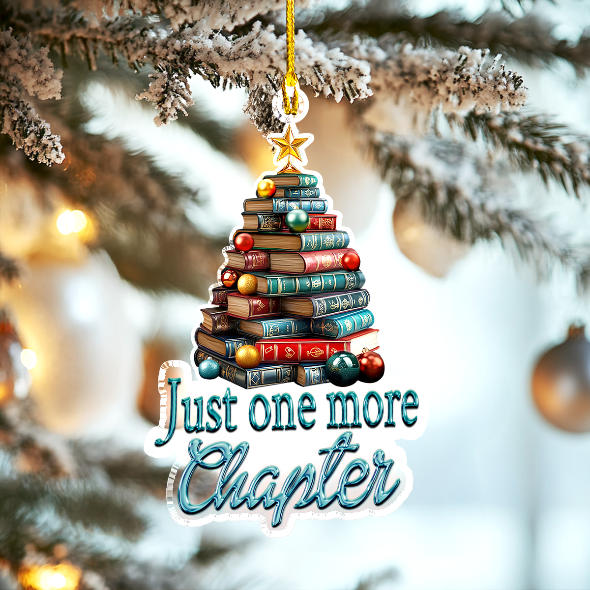 Shineful 2D Acrylic Ornament Festive Book Tower Charm