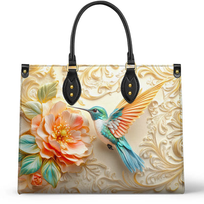 Shineful Leather Bag Golden Bloom Hummingbird