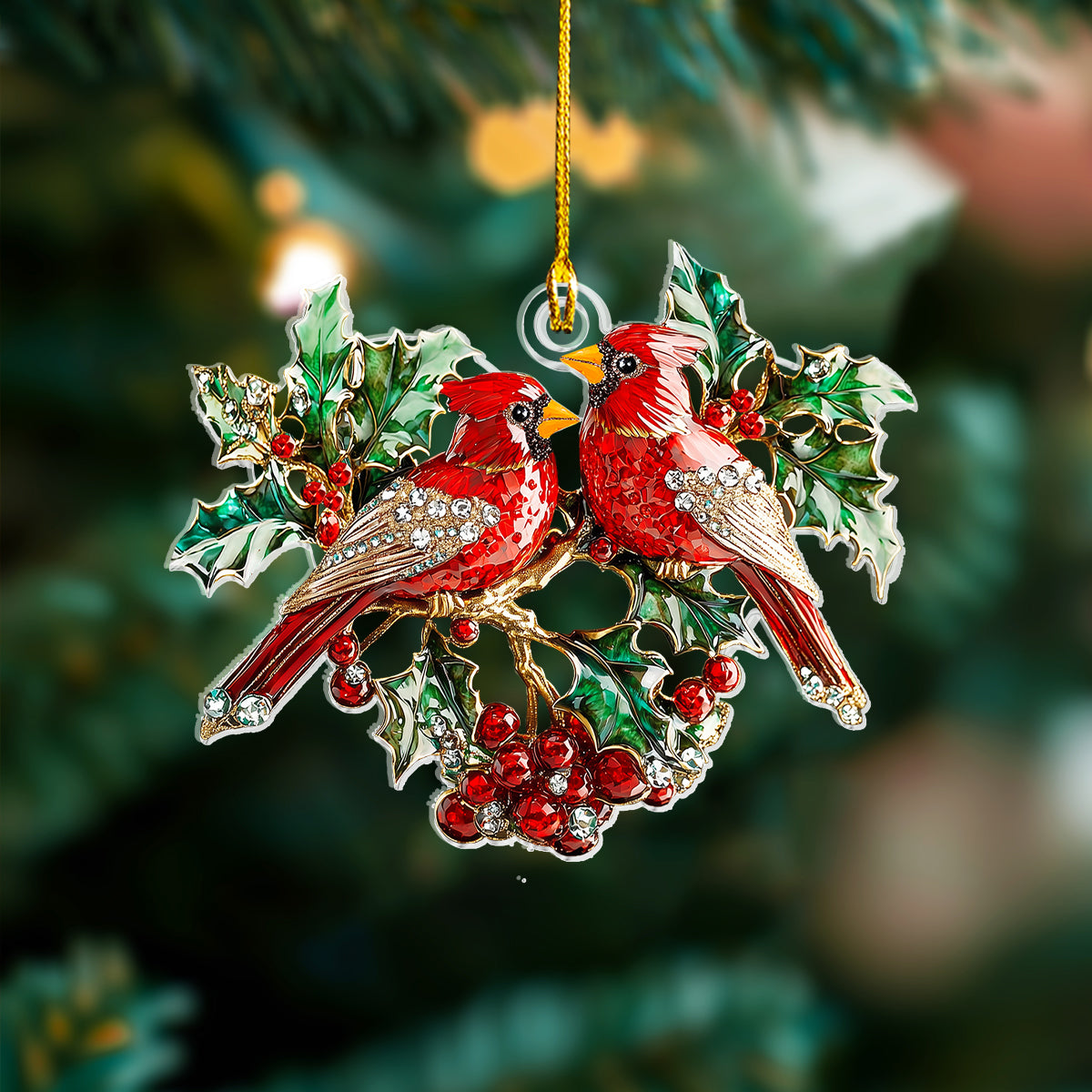 Shineful 2D Acrylic Ornament Christmas Cardinal