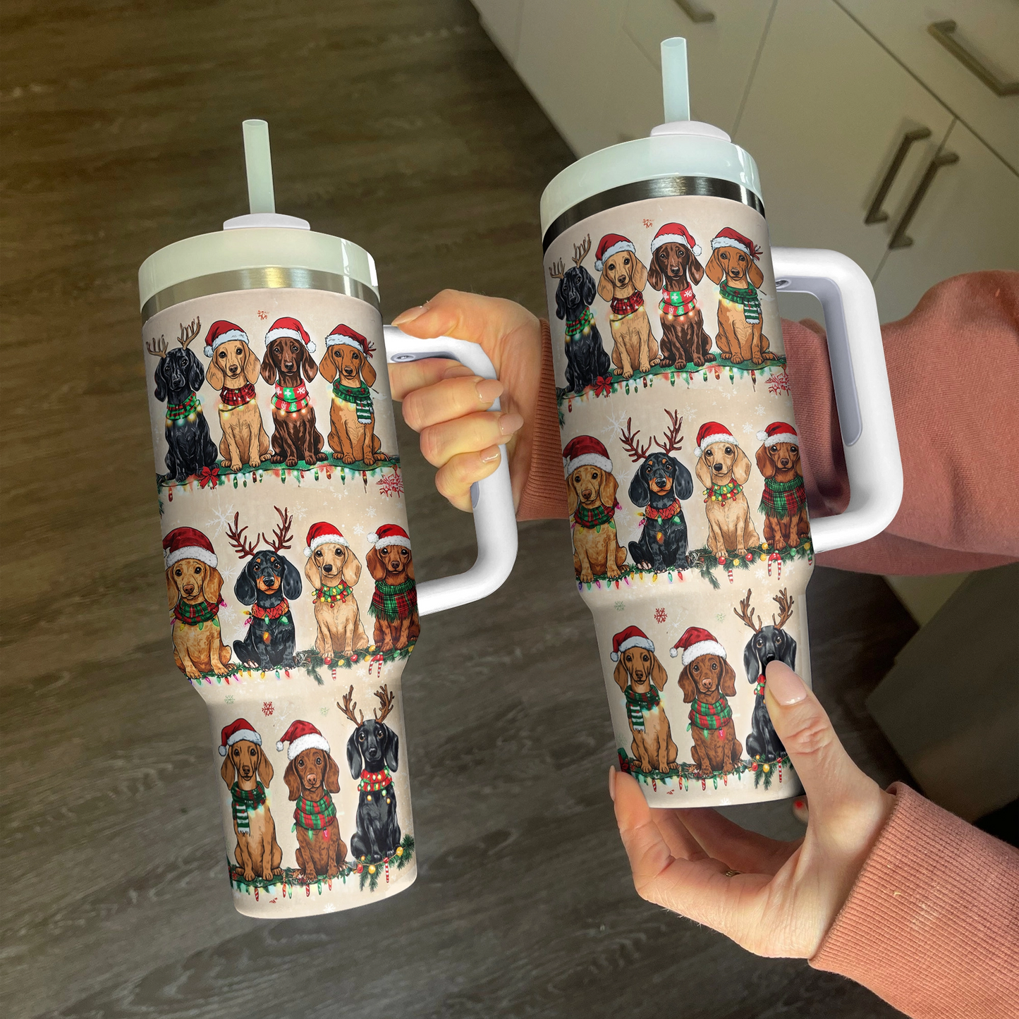 Shineful Tumbler Weihnachts-Dackelparty