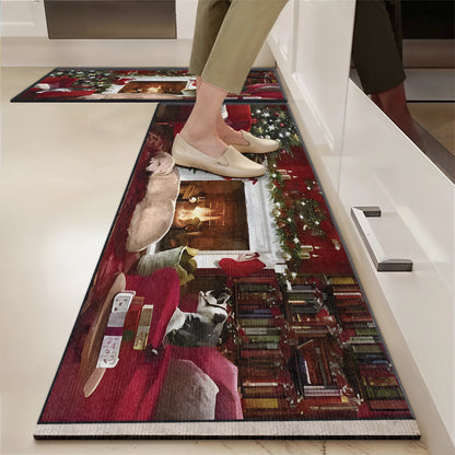 Shineful Ultra-Thin Non Skid Floor Mat, Kitchen Rugs Holiday Cozy Living Pet