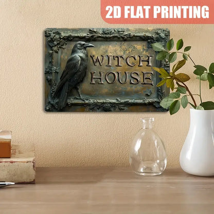 Shineful Metal Sign 2D Witch House with Raven