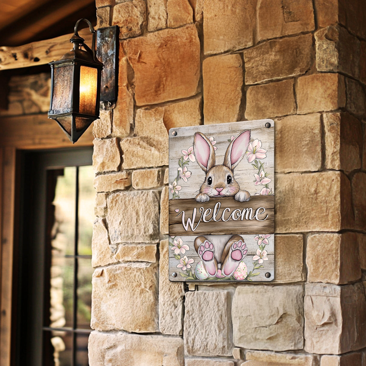 Shineful 2D Metal Sign Easter Welcome