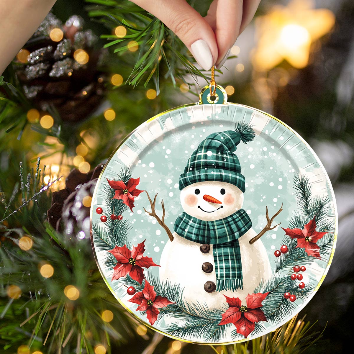 Shineful 2D Acrylic Ornament Winter Cheer Snowman