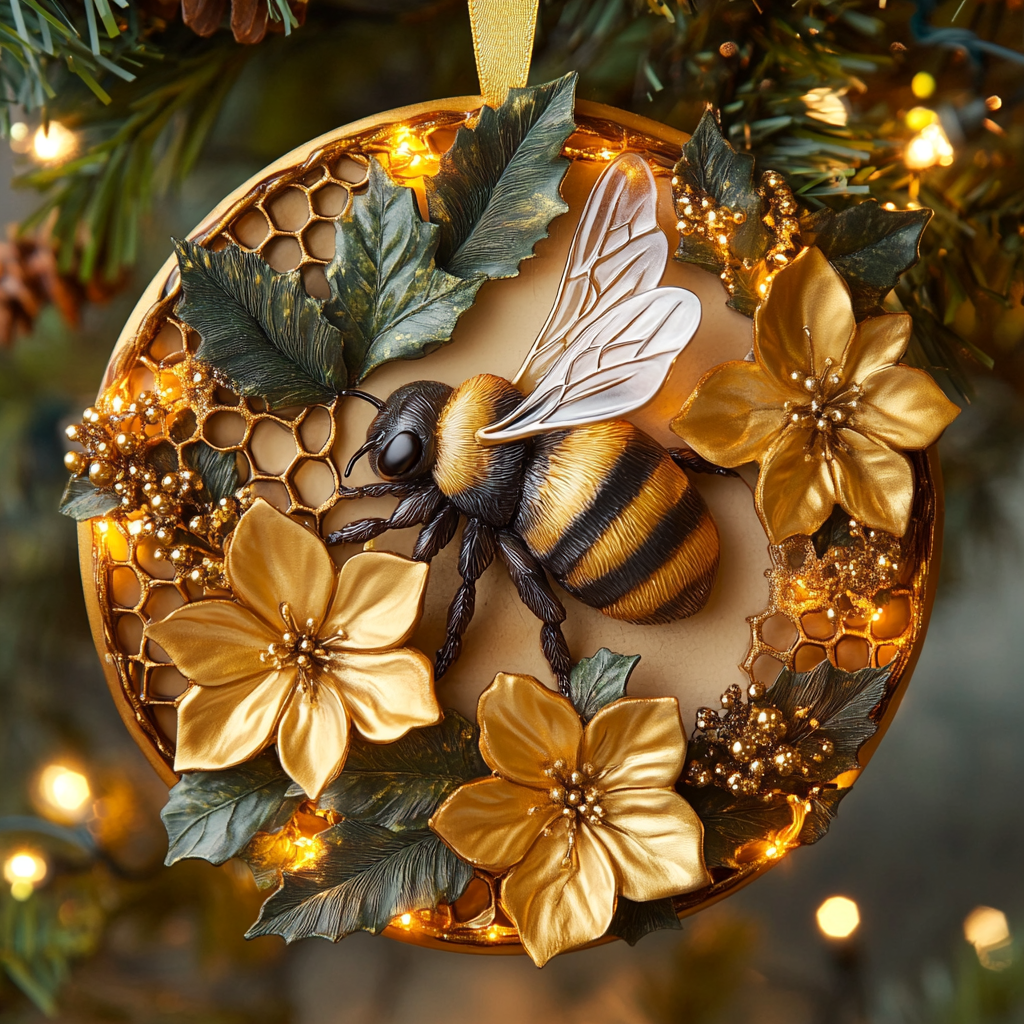 Shineful 2D Acrylic Ornament Bee Merry