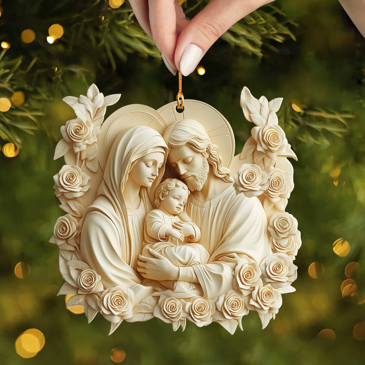 Shineful 2D Acrylic Ornament Blessed Family Holiday