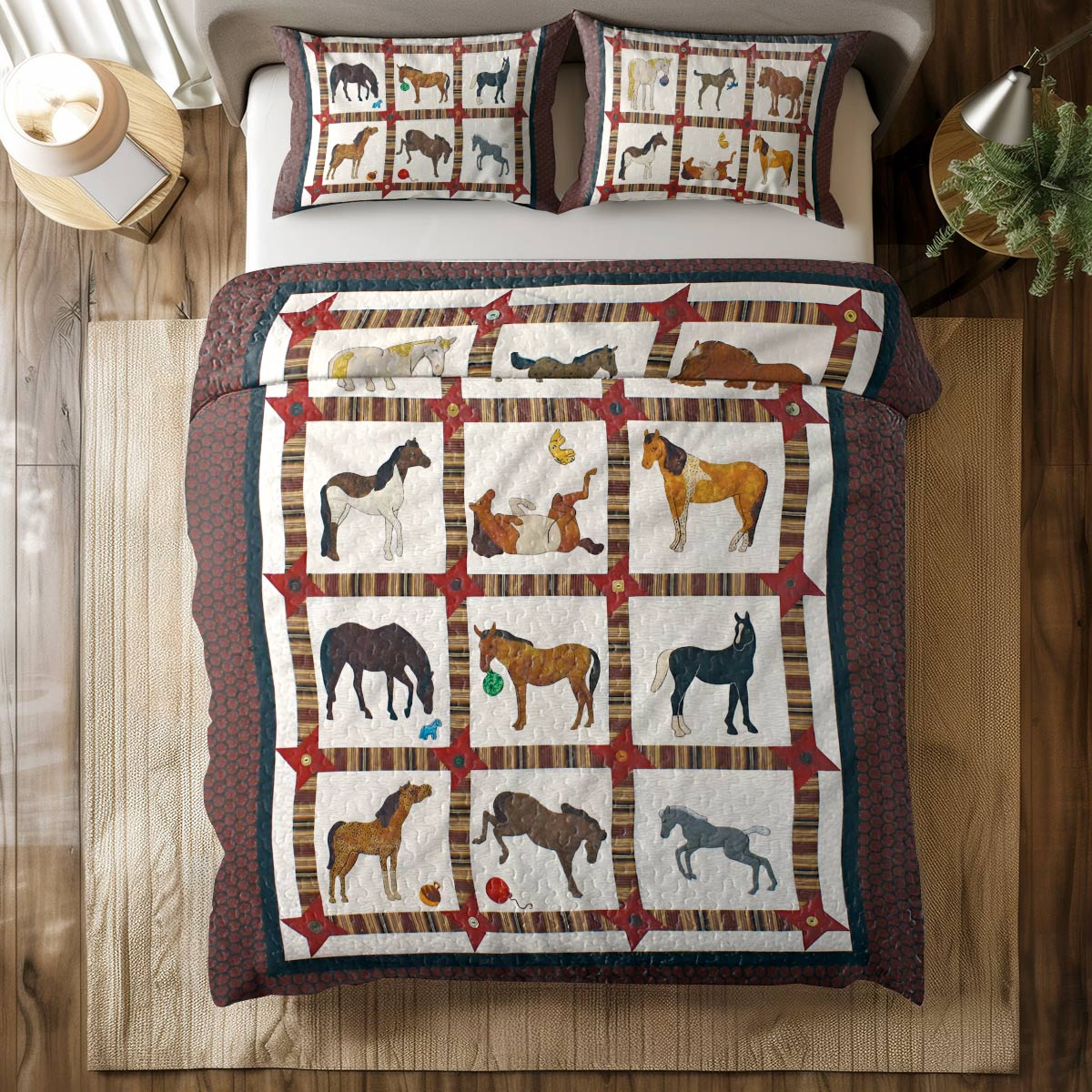 Shineful All Season Quilt 3-Piece Set Equine Classics