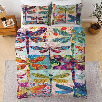 Shineful 3 Pieces Duvet Cover Set Dragonfly Harmony