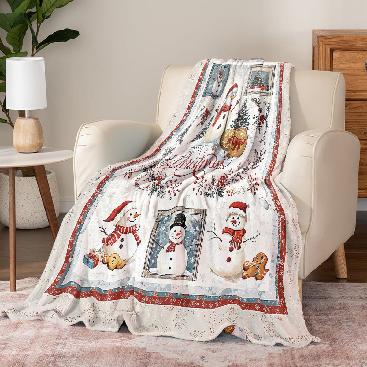 Shineful Fleece Blanket Snowy Christmas