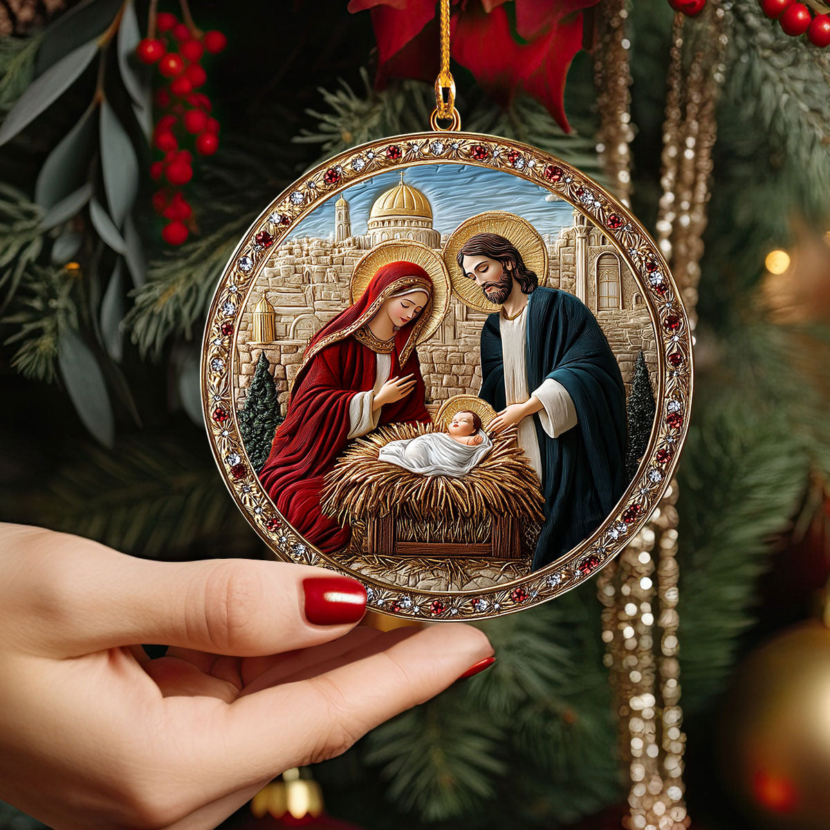 Shineful 2D Acrylic Ornament - Jerusalem’s Holy Blessing Nativity