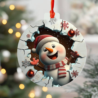 Shineful 2D Acrylic Ornament Happy Snowman