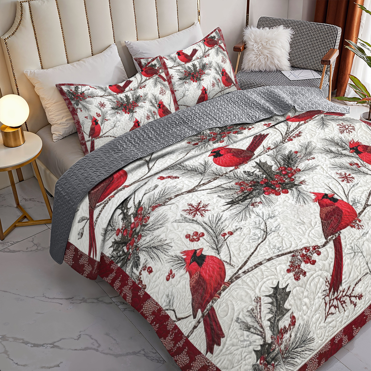 Shineful All Season Quilt 3-Piece Set - Winter's Elegance