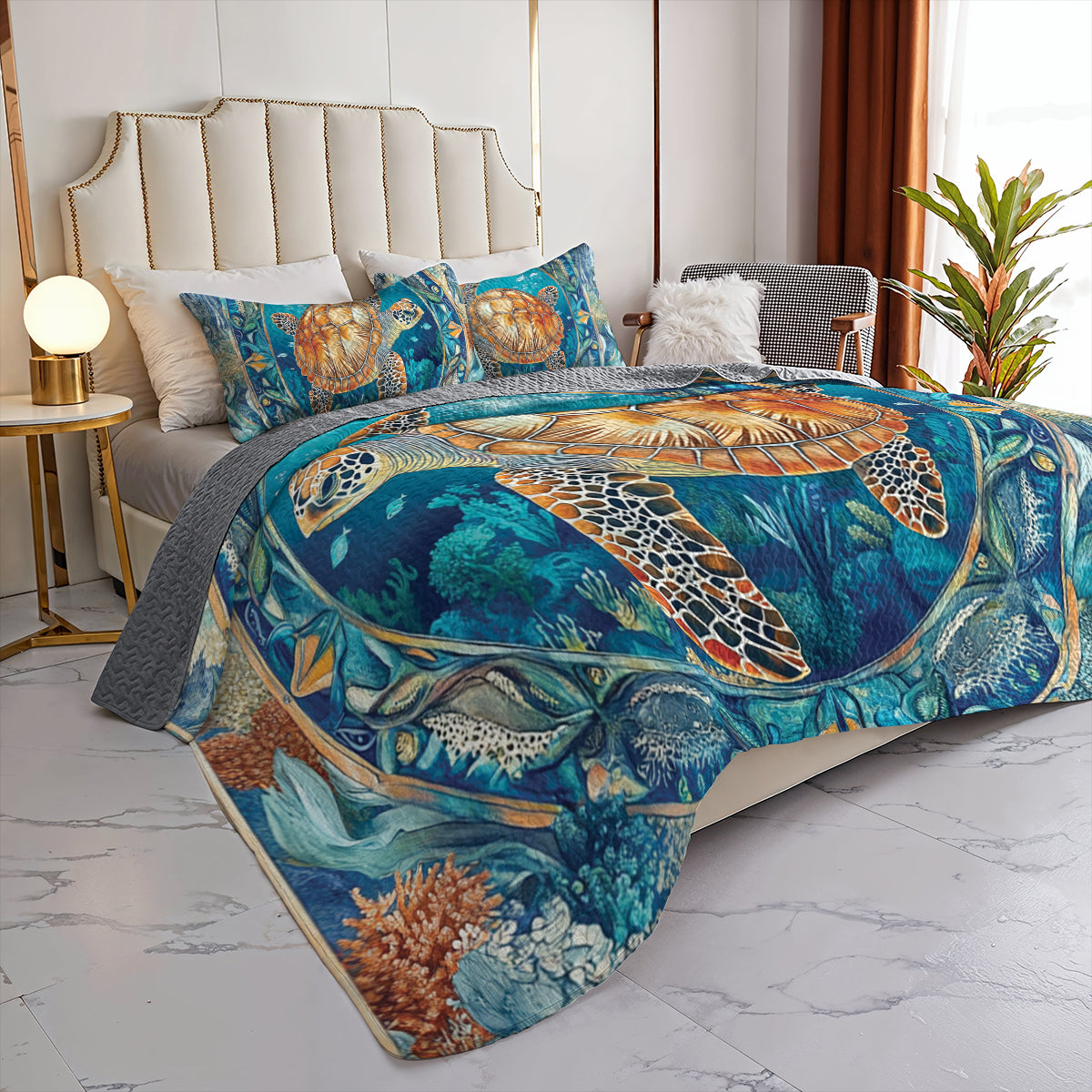 Shineful All Season Quilt 3-Piece Set Ocean Sanctuary