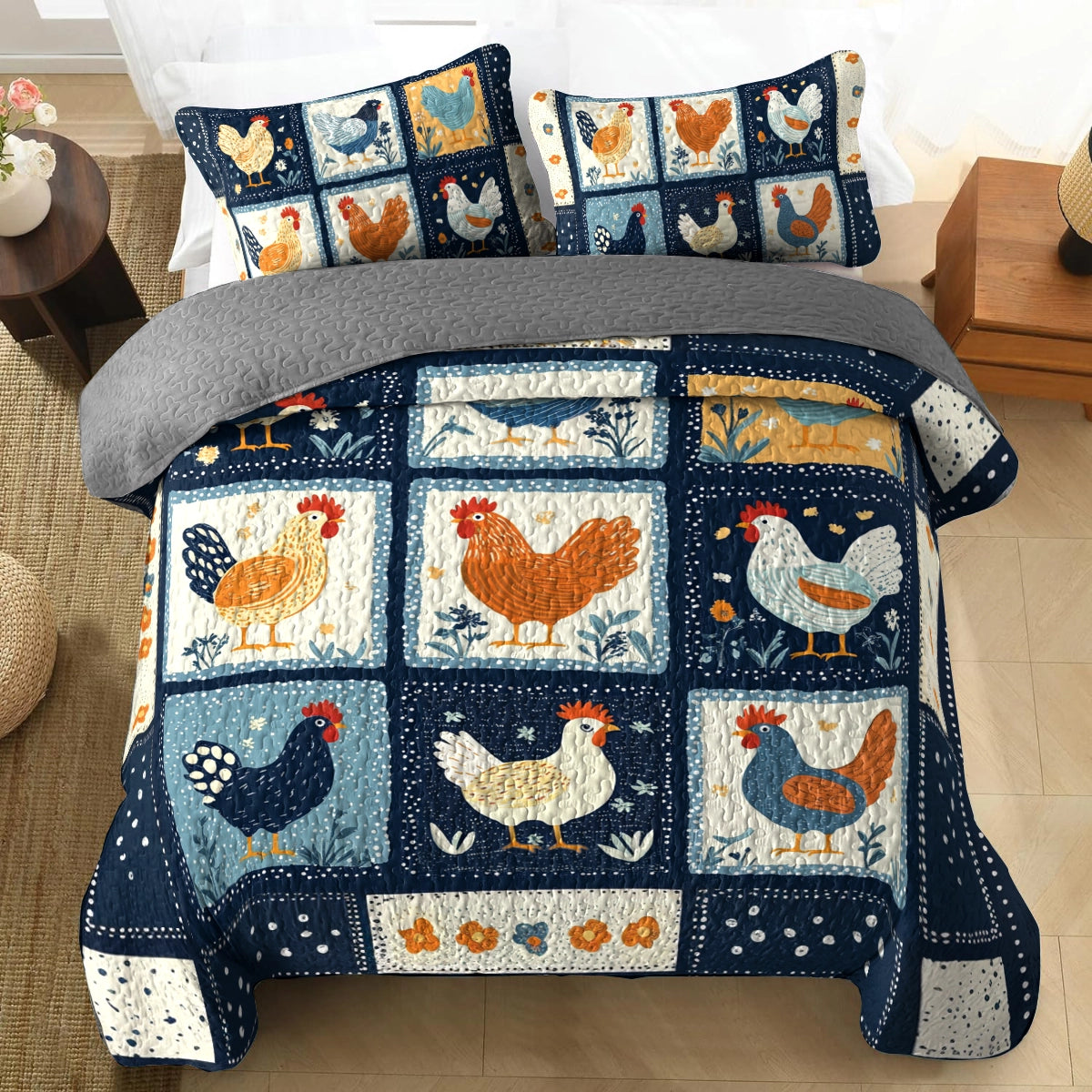 Shineful All Season Quilt 3-Piece Set Farmyard Friends