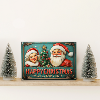 Shineful 2D Metal Sign Merry Claus Family