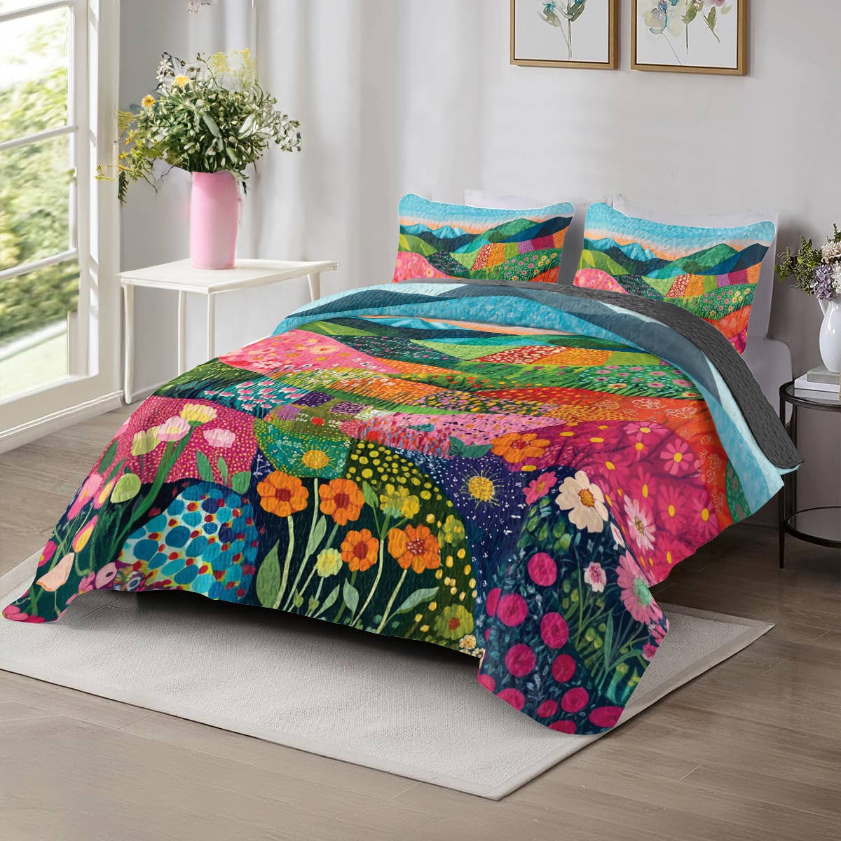 Shineful All Season Quilt 3-Piece Set Vibrant Hills