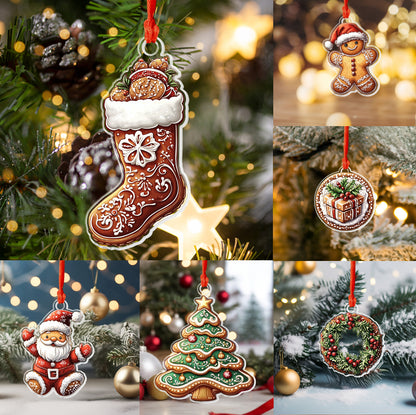 Shineful 2D Acrylic Ornament Christmas Element Gingerbread