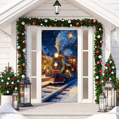 Shineful Door Cover - Christmas Night Train