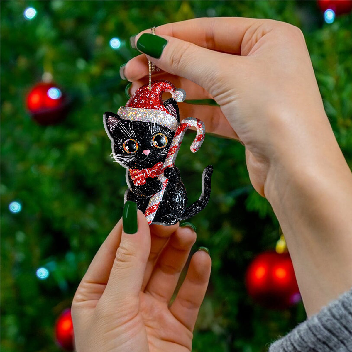 Shineful 2D Acrylic Ornament Twinkling Black Cat