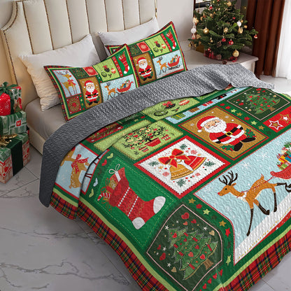 Shineful All Season Quilt 3-Piece Set Santa's Warm Wishes