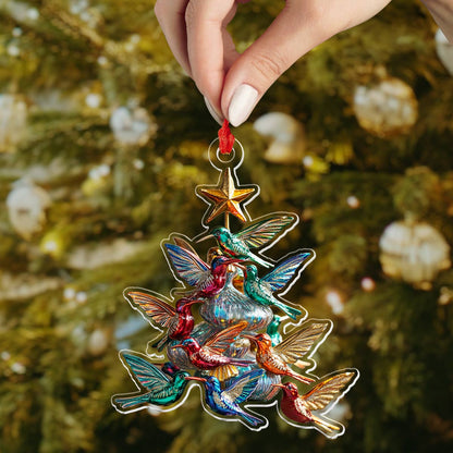 Shineful 2D Acrylic Ornament Hummingbird Christmas Tree