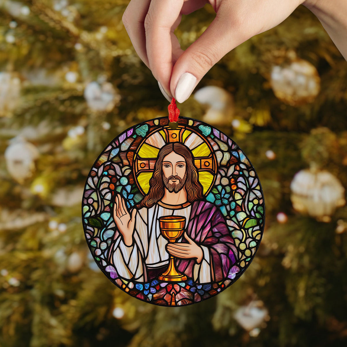 Shineful 2D Acrylic Ornament - Stained Glass Savior