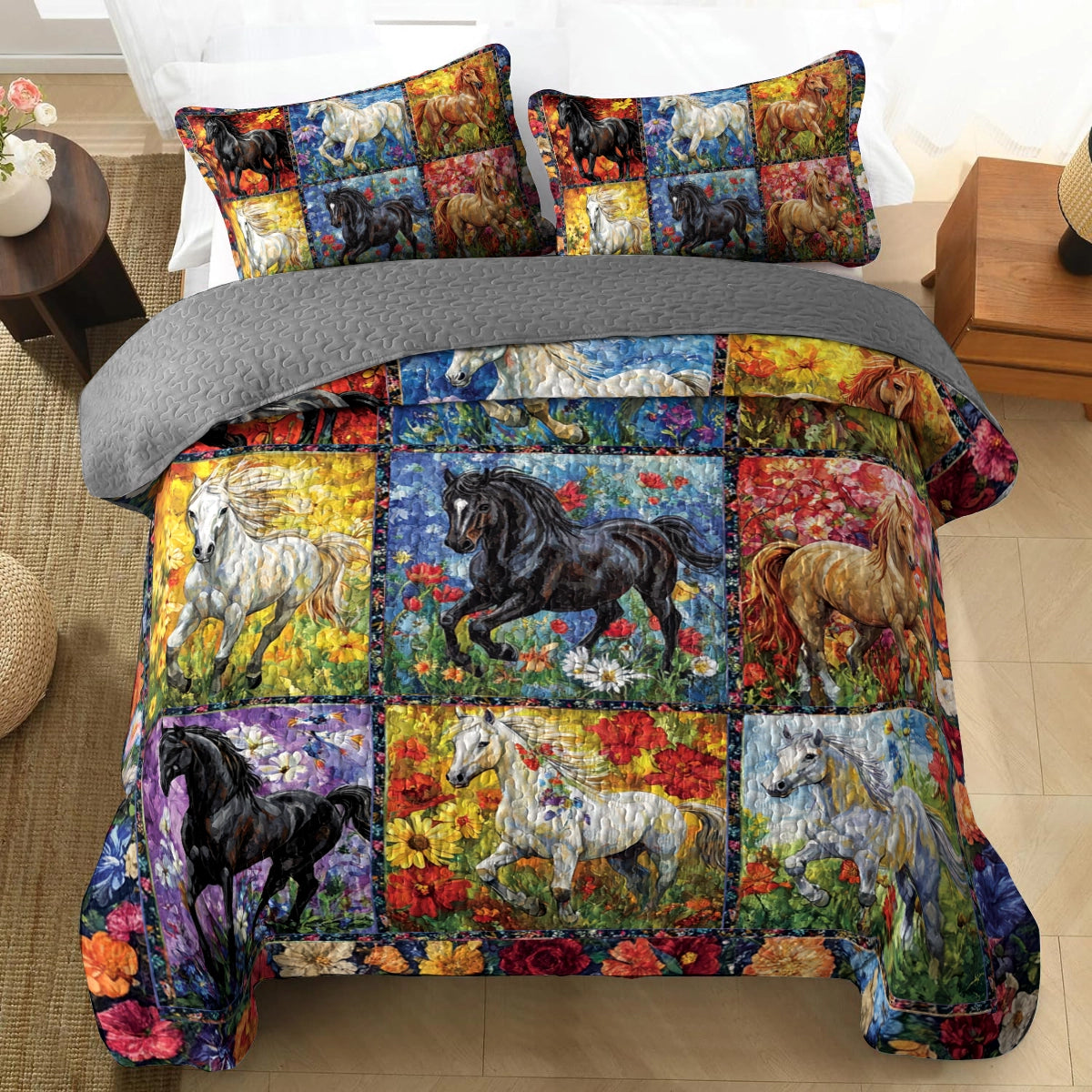 Shineful All Season Quilt 3-Piece Set - Equestrian Dreams