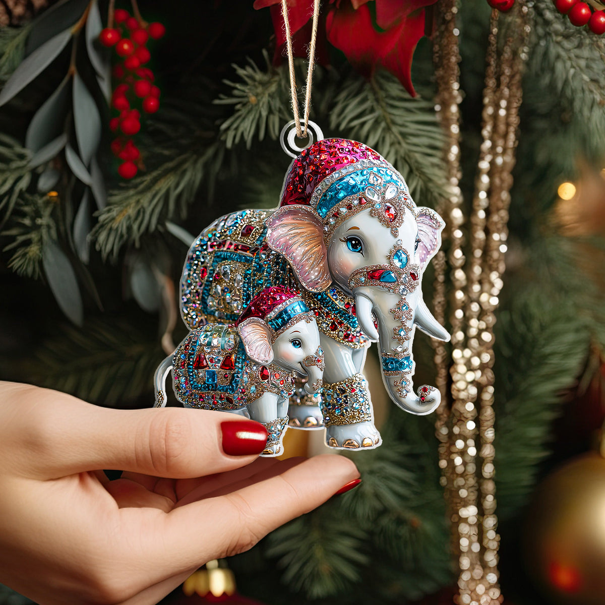 Shineful 2D Acrylic Ornament Twinkling Cheerful Elephant