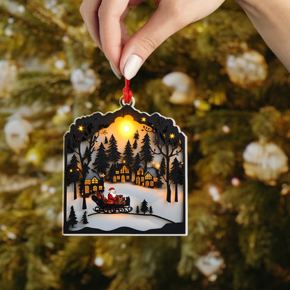 Shineful 2D Acrylic Ornament Santa's Twilight Journey